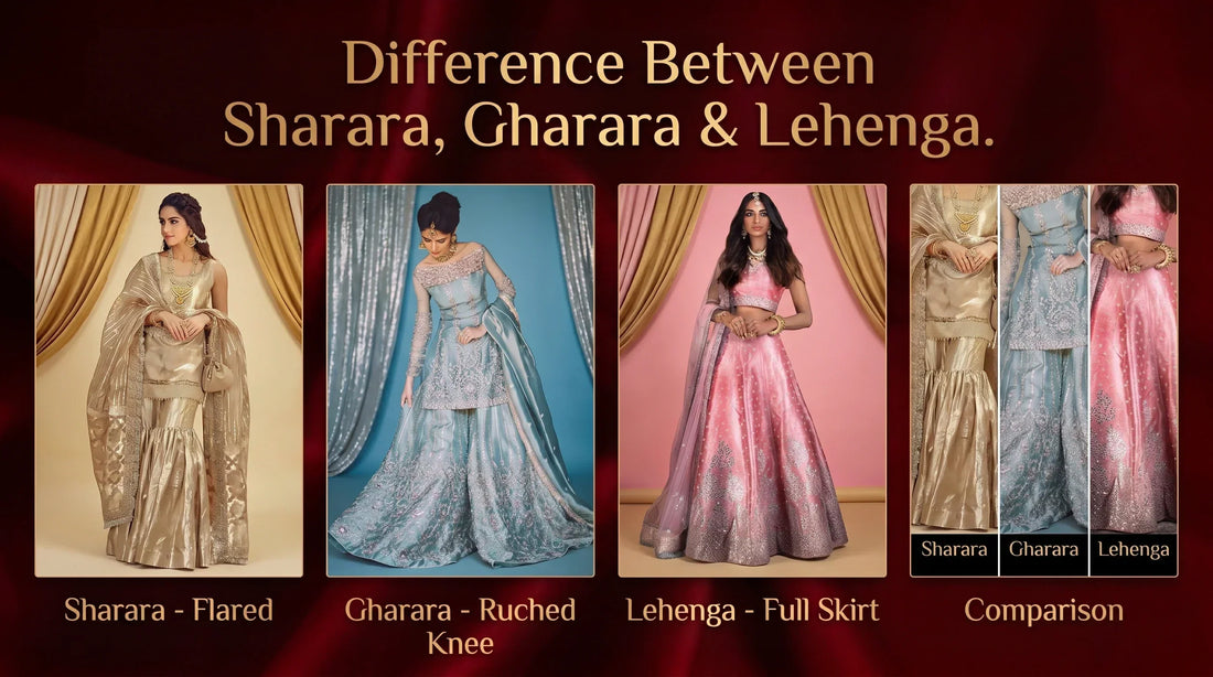 Difference Between Sharara, Gharara & Lehenga | UK Guide