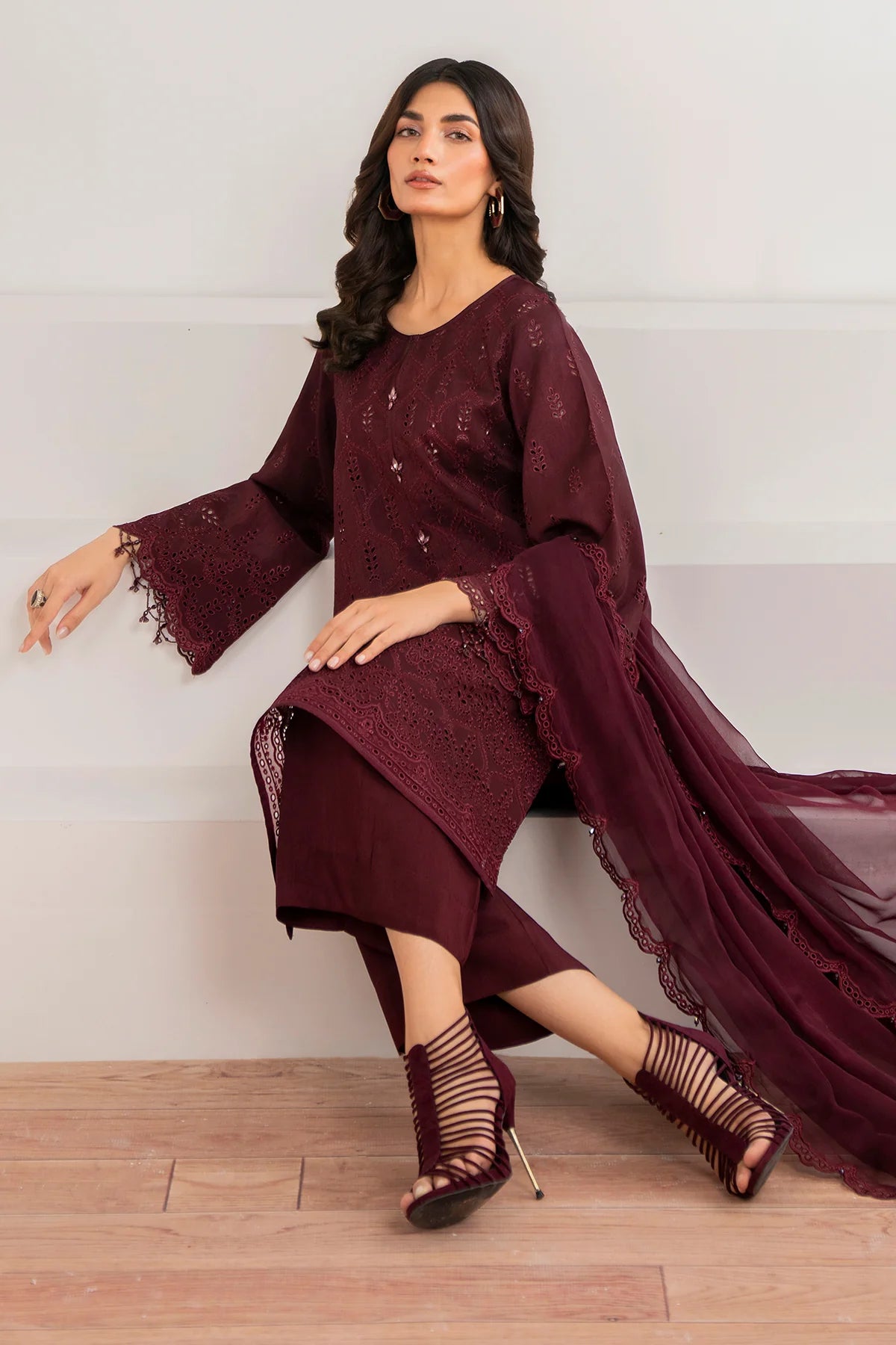 Baroque - EMBROIDERED CHIFFON UF-690 - Mirha Collections