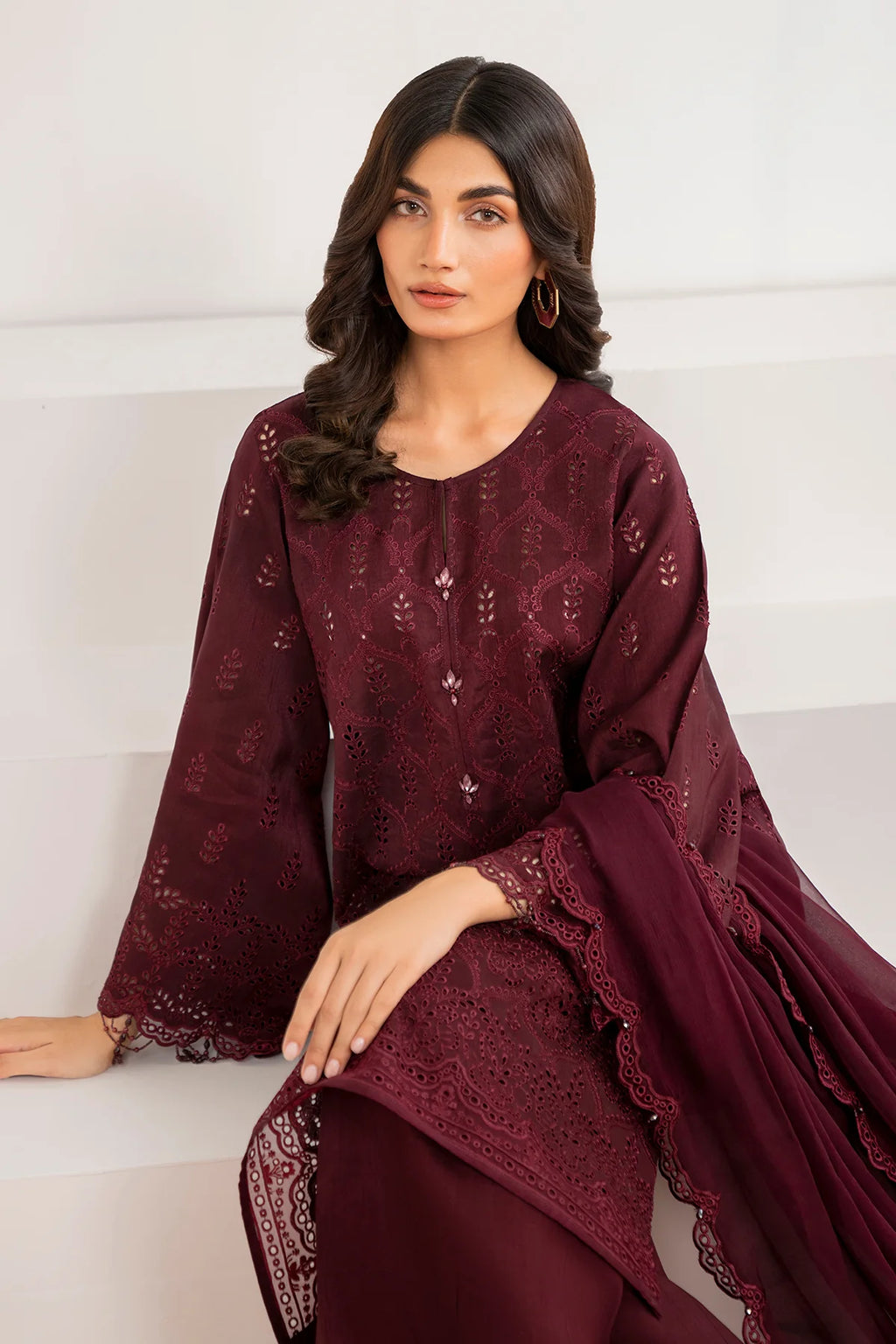 Baroque - EMBROIDERED CHIFFON UF-690 - Mirha Collections