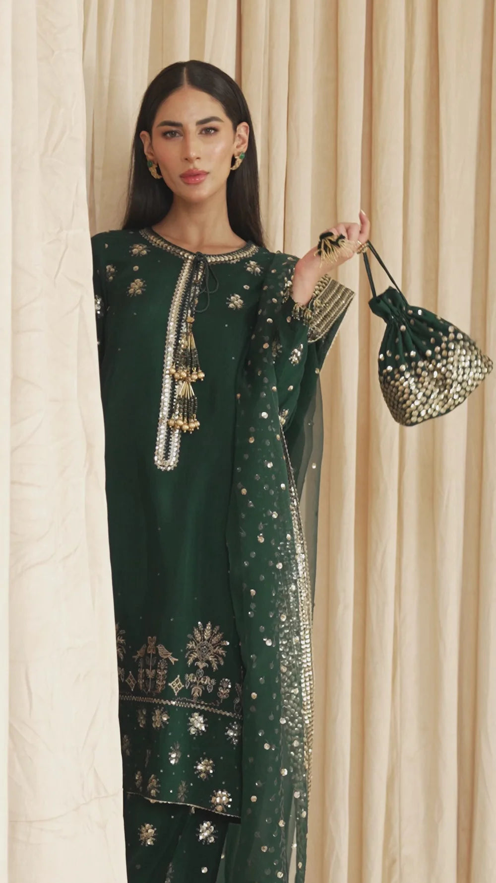 Jazmin - Embroidered Raw Silk UR-7003