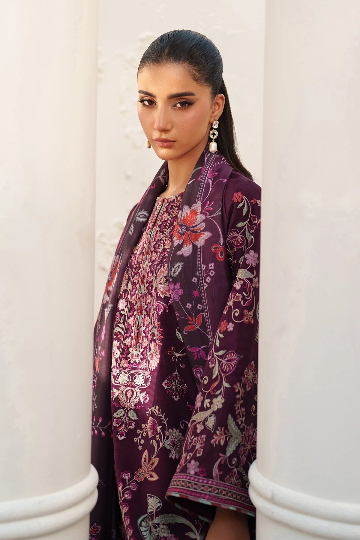 Baroque - EMBROIDERED RAW SILK UF-4382 - Mirha Collections