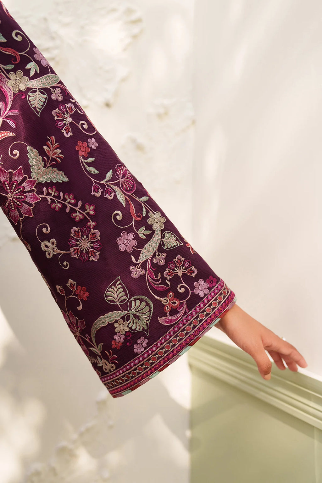Baroque - EMBROIDERED RAW SILK UF-4382 - Mirha Collections