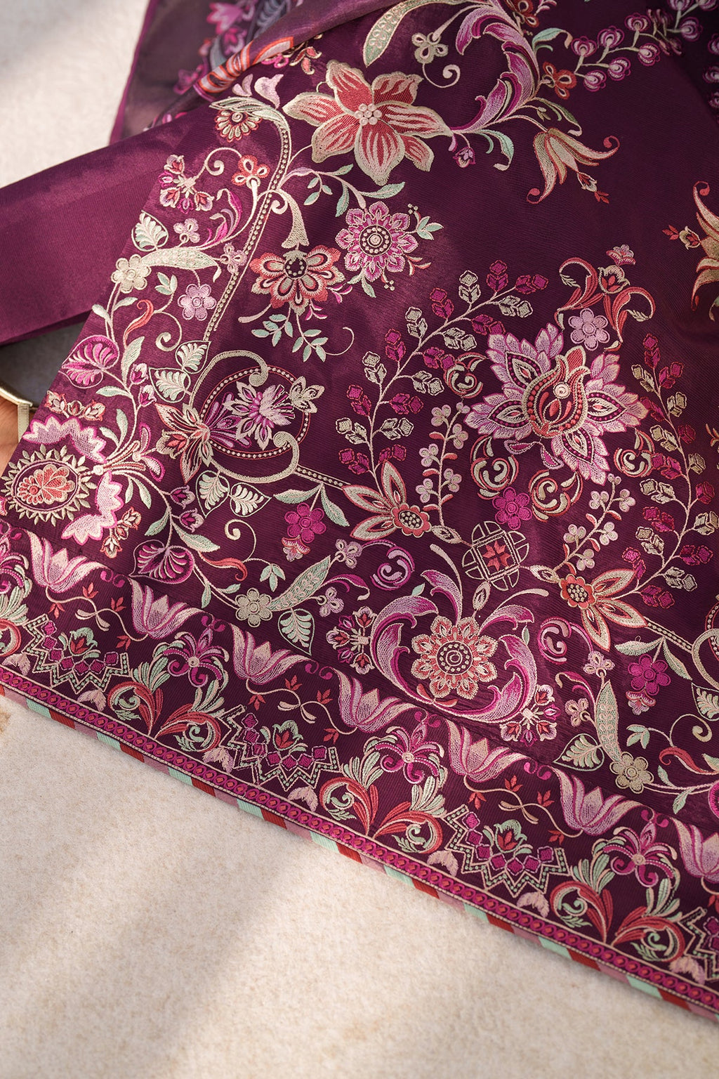 Baroque - EMBROIDERED RAW SILK UF-4382 - Mirha Collections