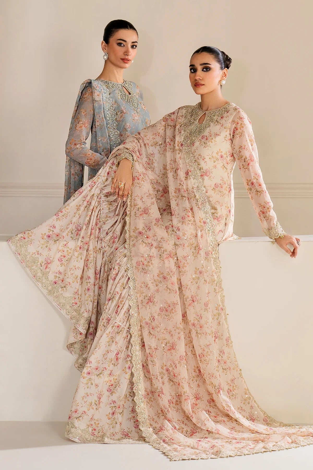 Baroque - EMBROIDERED CHIFFON UF-4164 - Mirha Collections