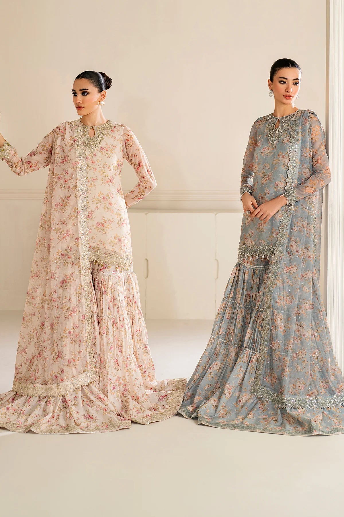 Baroque - EMBROIDERED CHIFFON UF-4164 - Mirha Collections