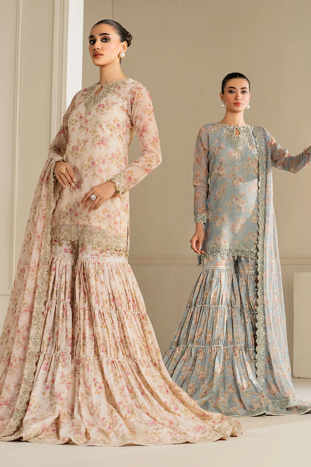 Baroque - EMBROIDERED CHIFFON UF-4164 - Mirha Collections