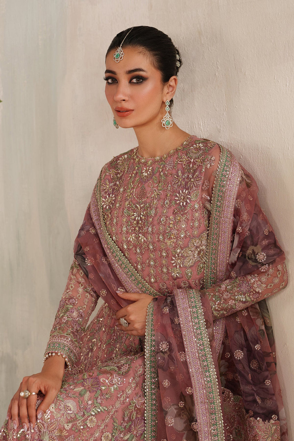 Baroque - EMBROIDERED NET UF-4377 - Mirha Collections