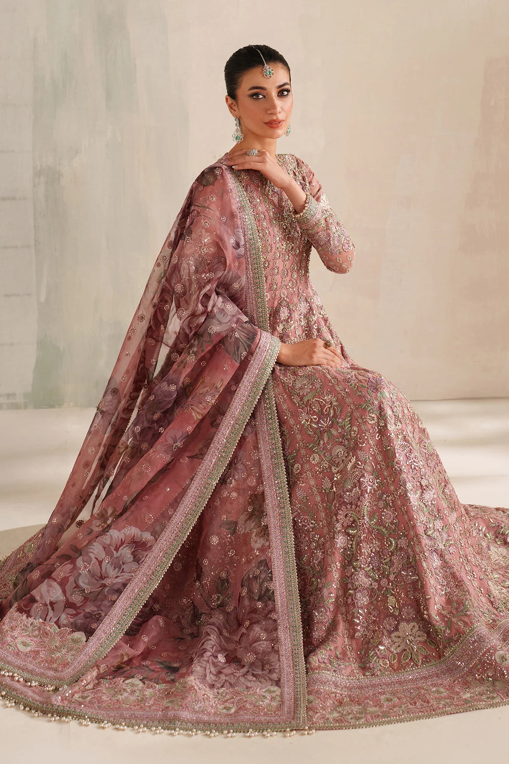 Baroque - EMBROIDERED NET UF-4377 - Mirha Collections