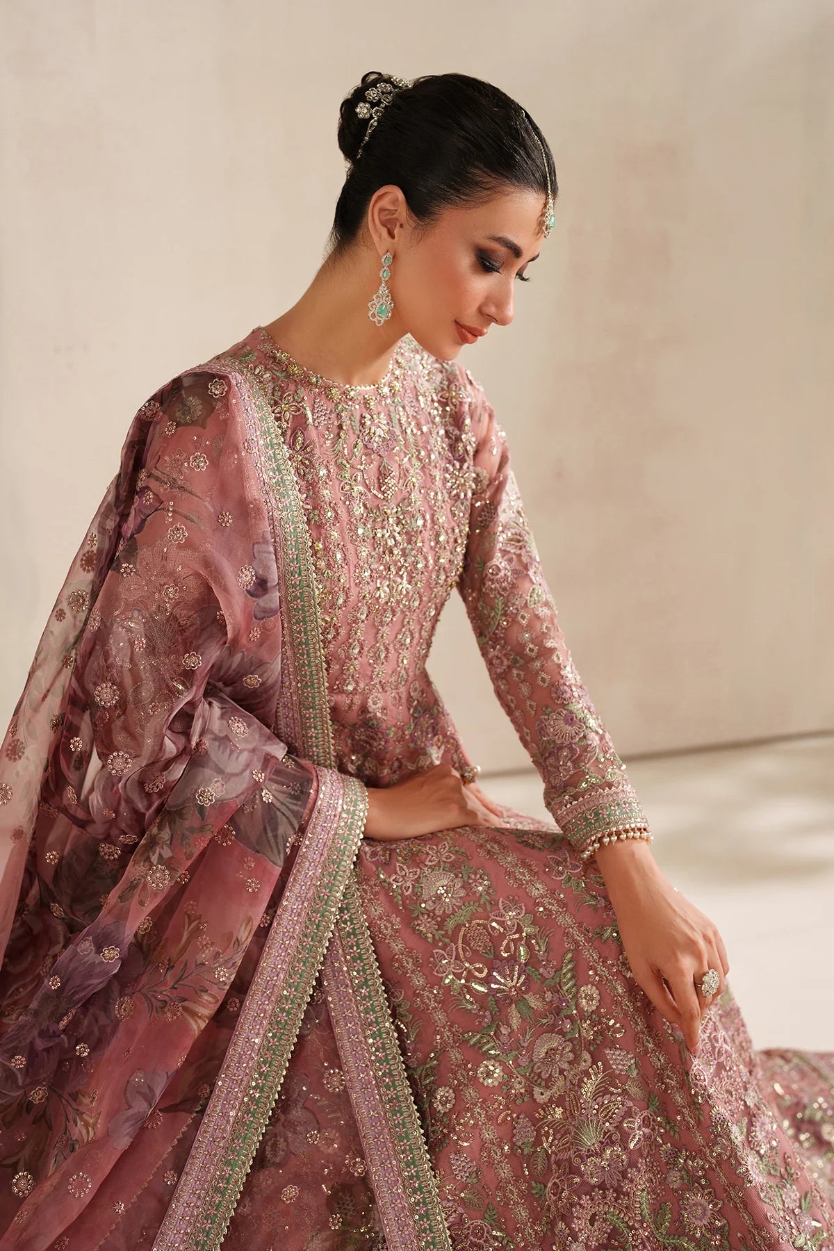 Baroque - EMBROIDERED NET UF-4377 - Mirha Collections