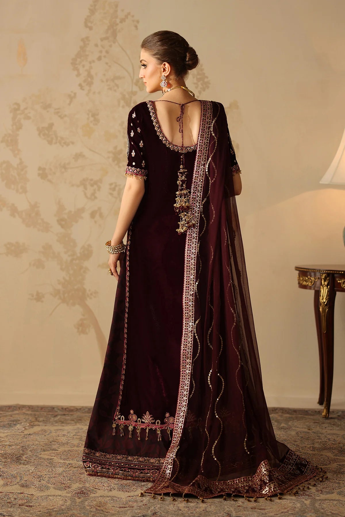 Baroque - EMBROIDERED VELVET UF-4313 - Mirha Collections