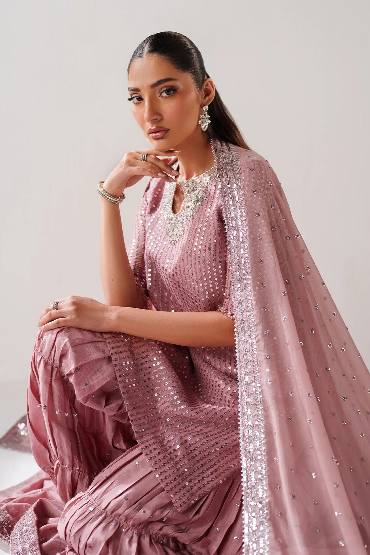 Baroque - EMBROIDERED CHIFFON UF-4388 - Mirha Collections
