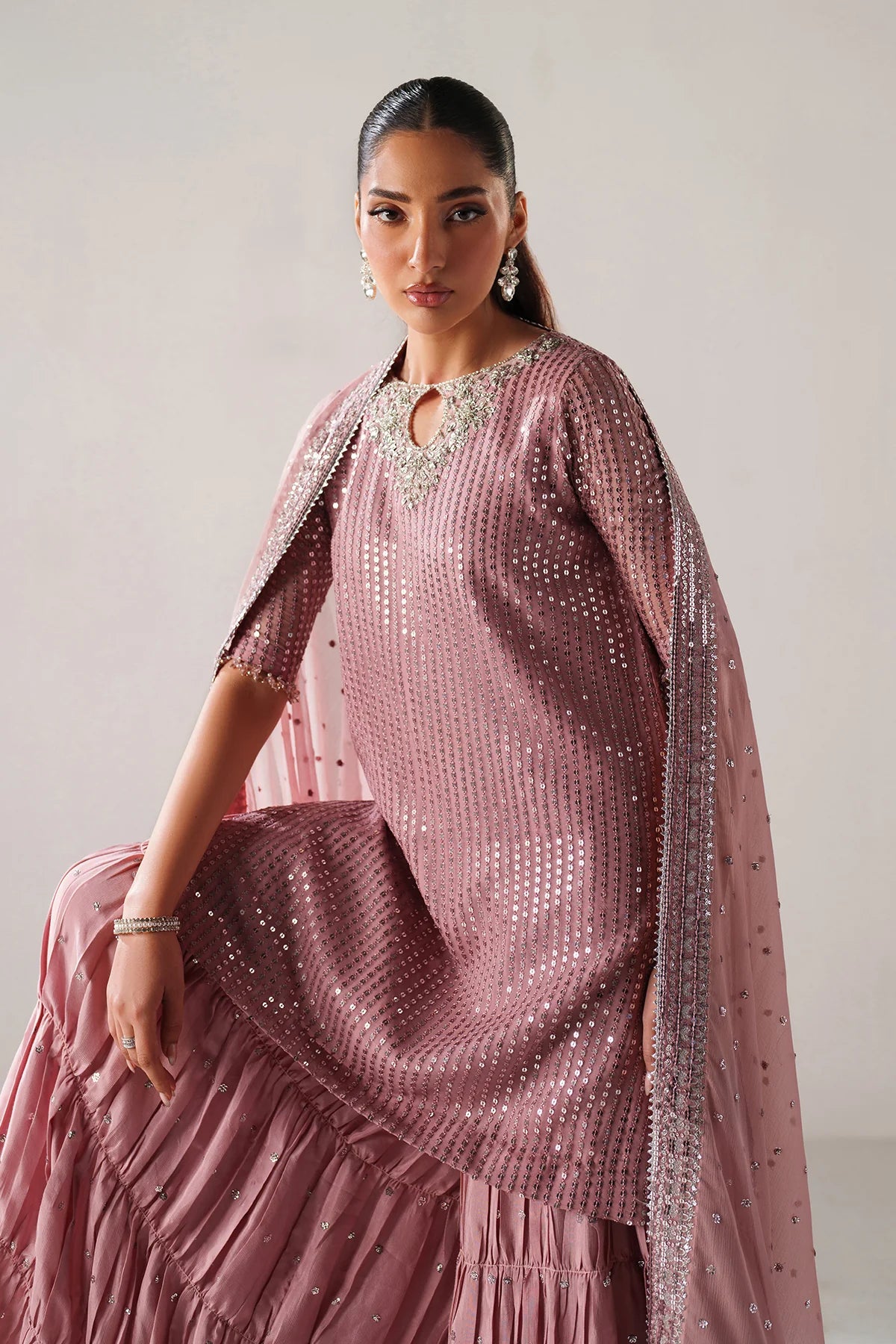 Baroque - EMBROIDERED CHIFFON UF-4388 - Mirha Collections