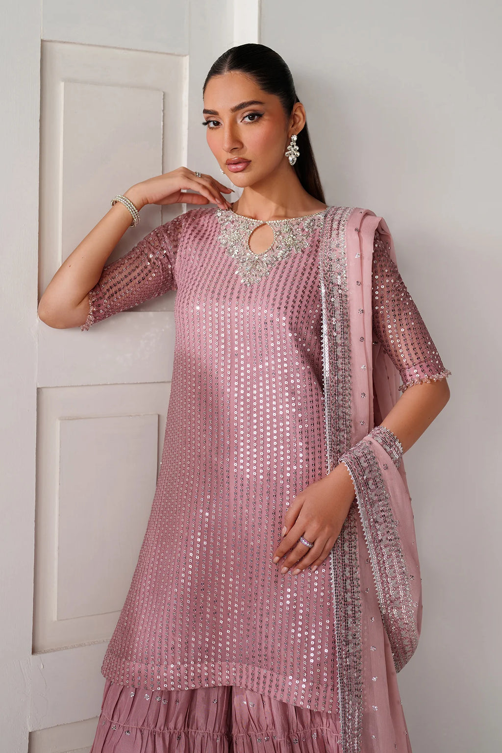 Baroque - EMBROIDERED CHIFFON UF-4388 - Mirha Collections