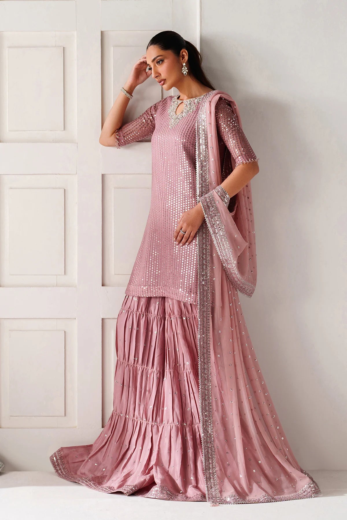 Baroque - EMBROIDERED CHIFFON UF-4388 - Mirha Collections
