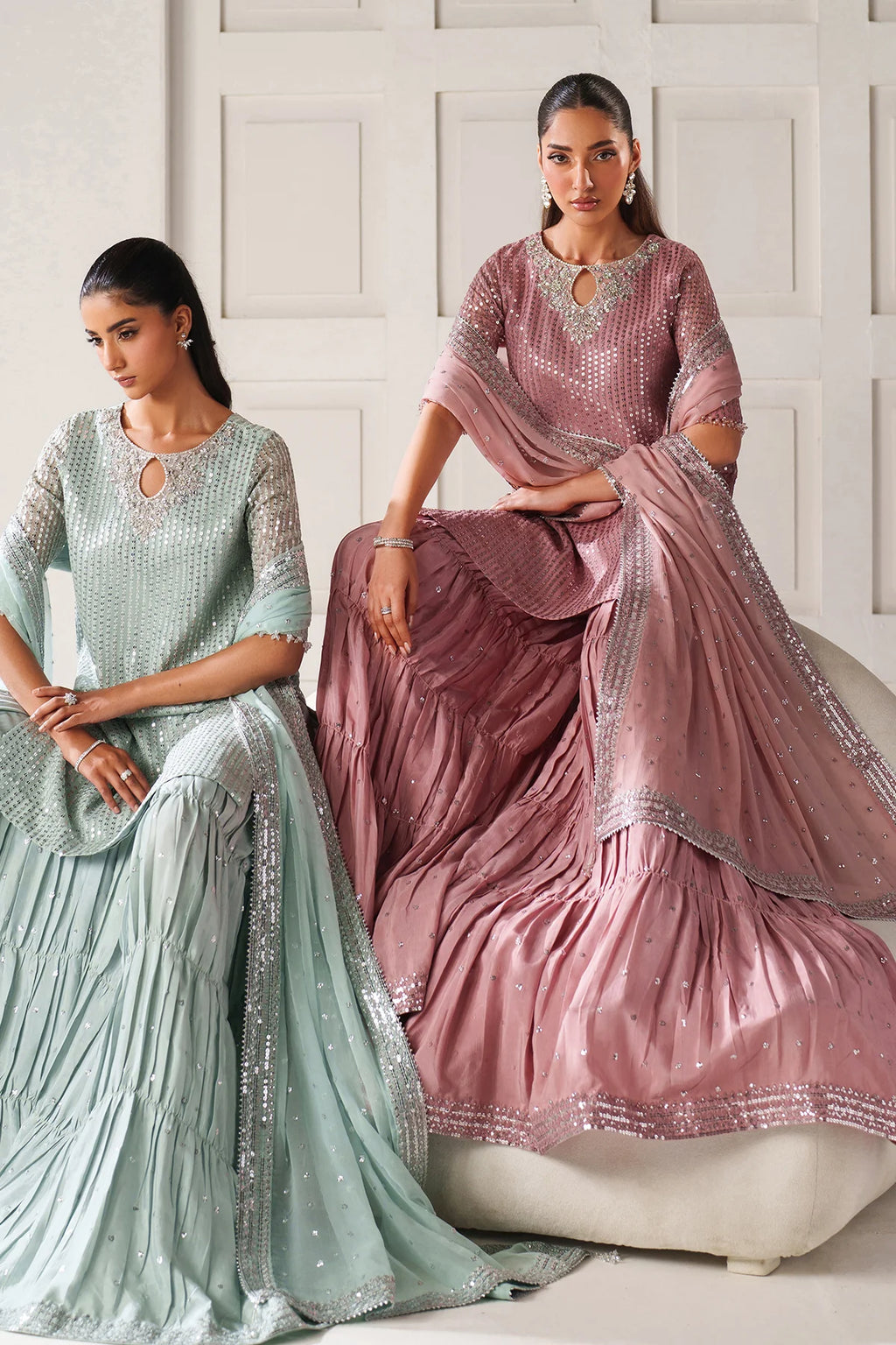 Baroque - EMBROIDERED CHIFFON UF-4388 - Mirha Collections