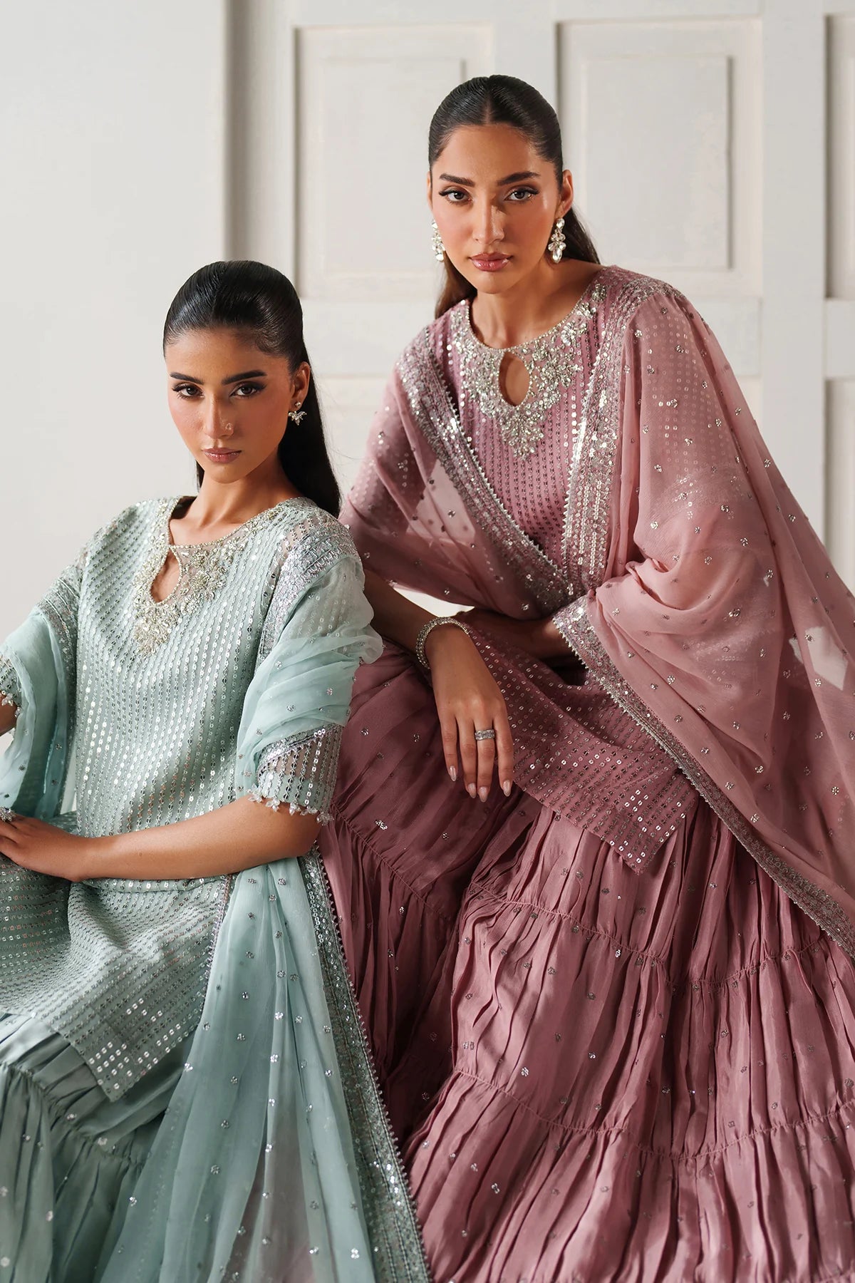 Baroque - EMBROIDERED CHIFFON UF-4388 - Mirha Collections