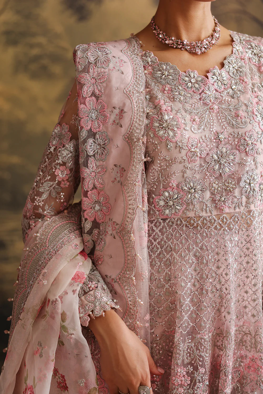 Baroque - EMBROIDERED NET UF-4380 - Mirha Collections