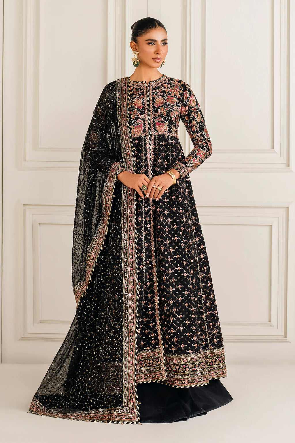 Baroque - EMBROIDERED CHIFFON UF-4156 - Mirha Collections