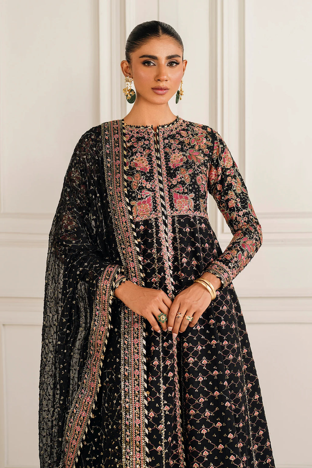 Baroque - EMBROIDERED CHIFFON UF-4156 - Mirha Collections