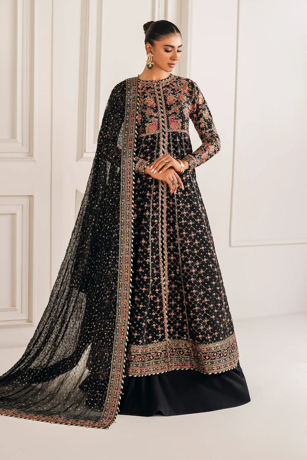 Baroque - EMBROIDERED CHIFFON UF-4156 - Mirha Collections