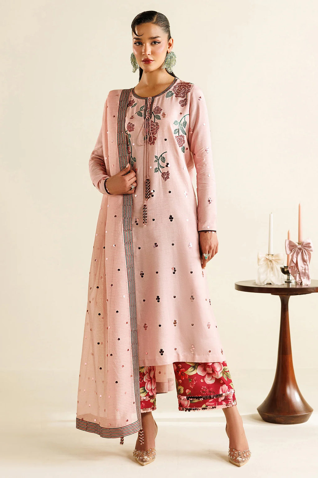 Jazmin - Embroidered Raw Silk UR-7071