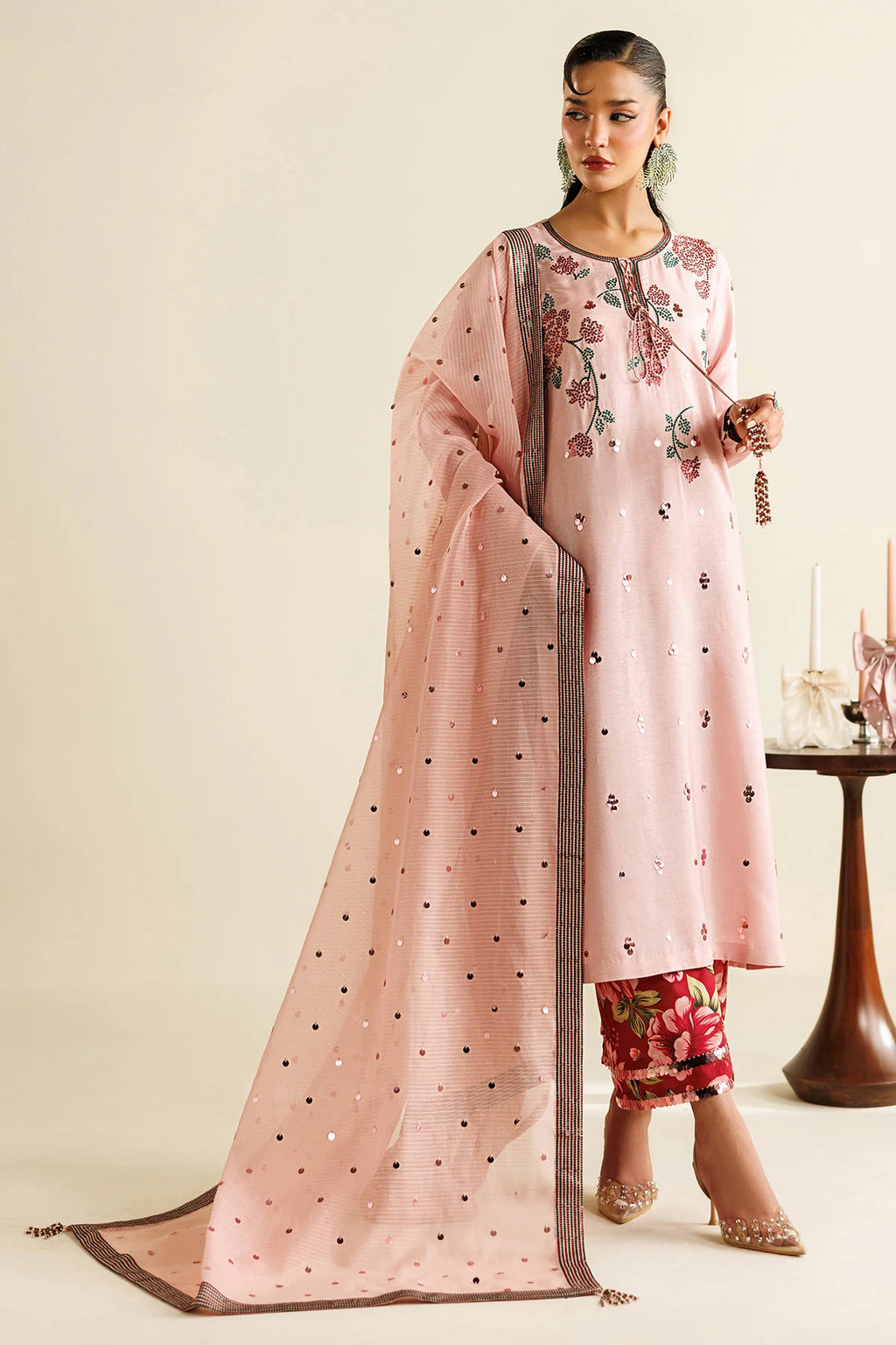 Jazmin - Embroidered Raw Silk UR-7071
