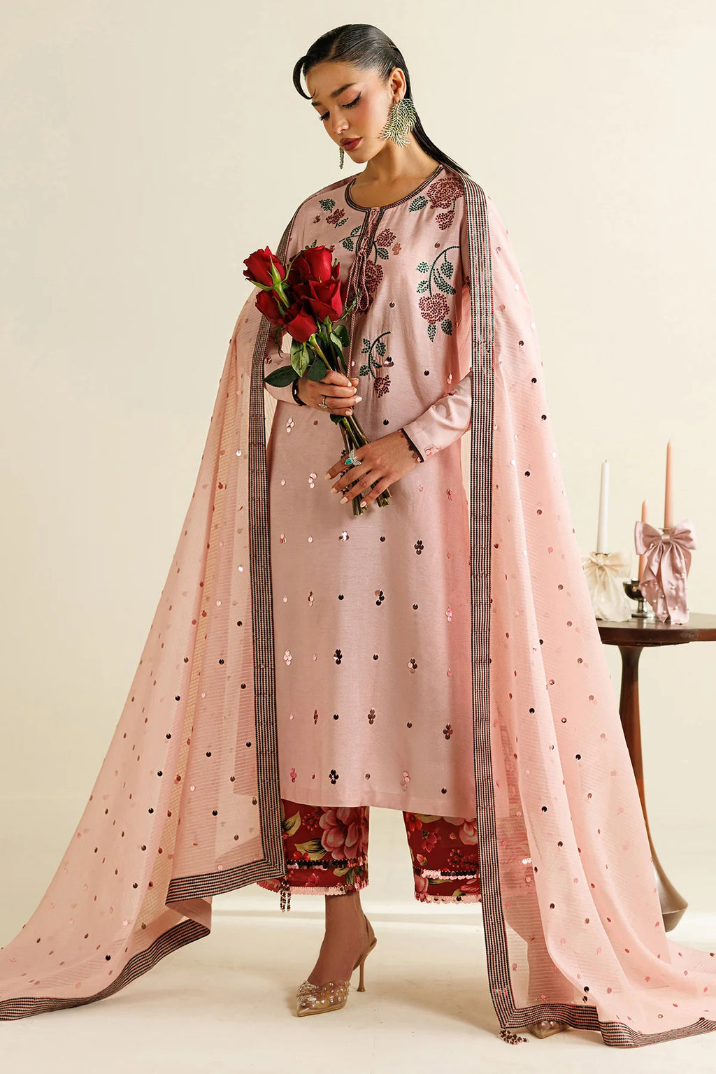Jazmin - Embroidered Raw Silk UR-7071