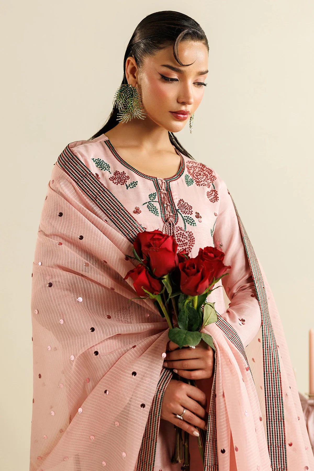 Jazmin - Embroidered Raw Silk UR-7071