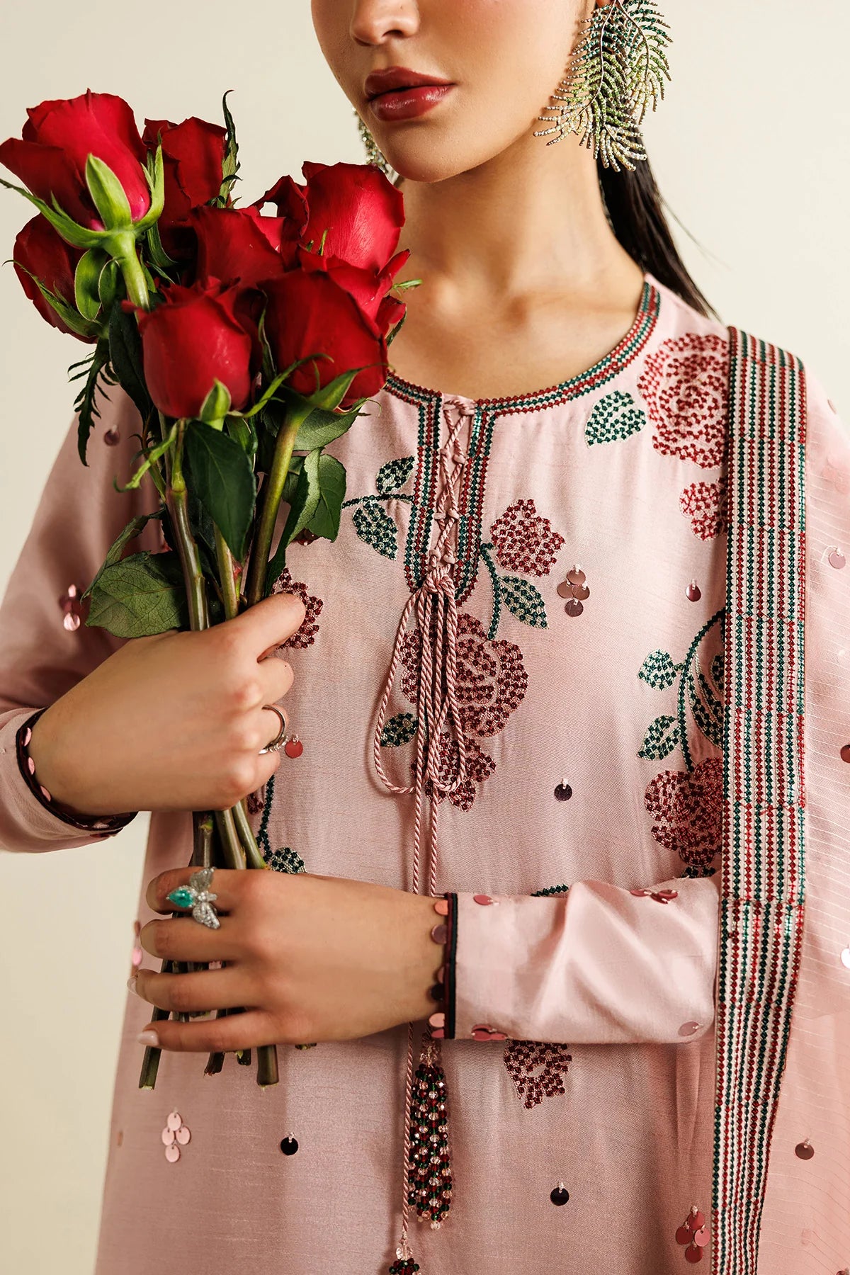 Jazmin - Embroidered Raw Silk UR-7071