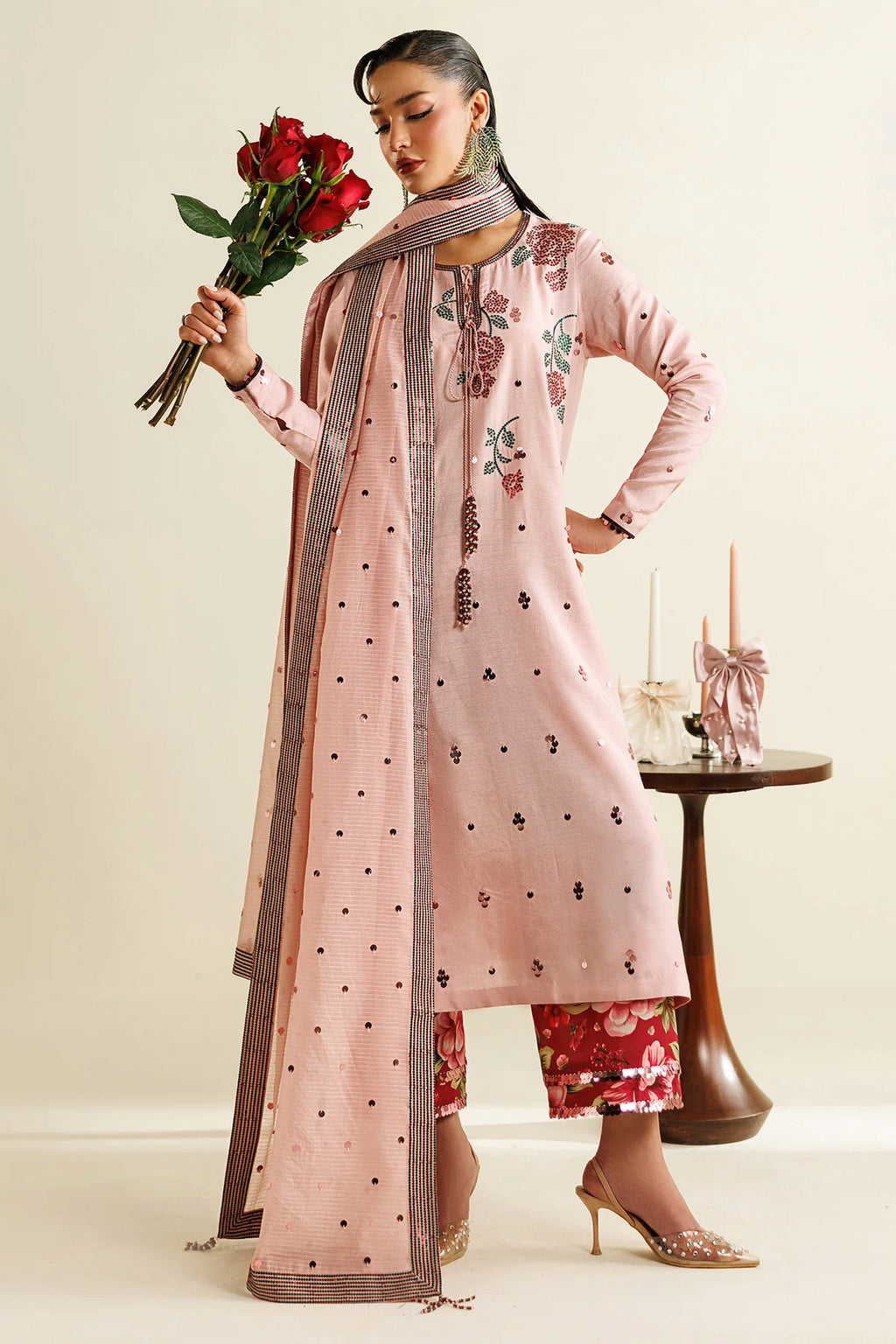 Jazmin - Embroidered Raw Silk UR-7071