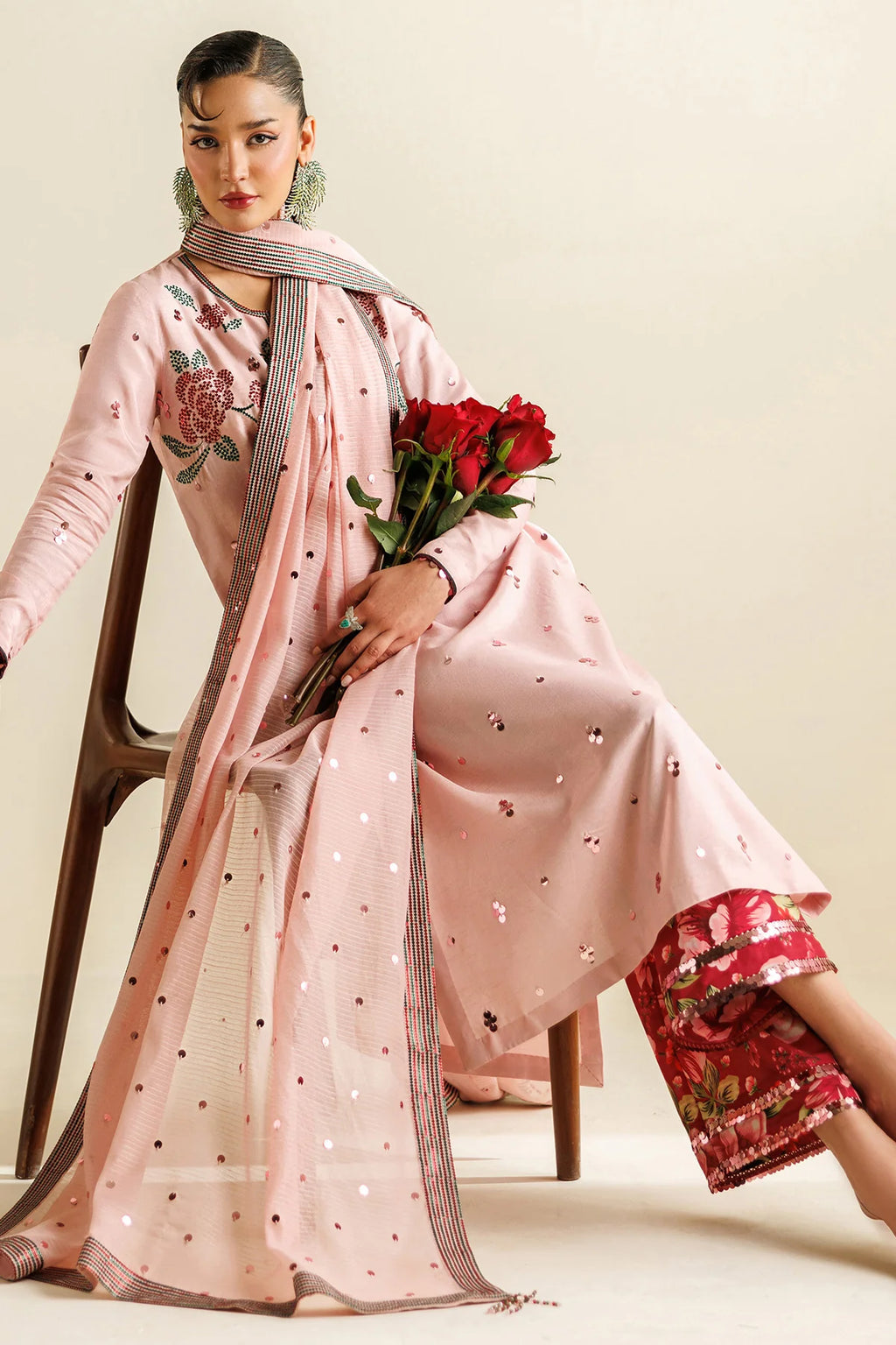 Jazmin - Embroidered Raw Silk UR-7071