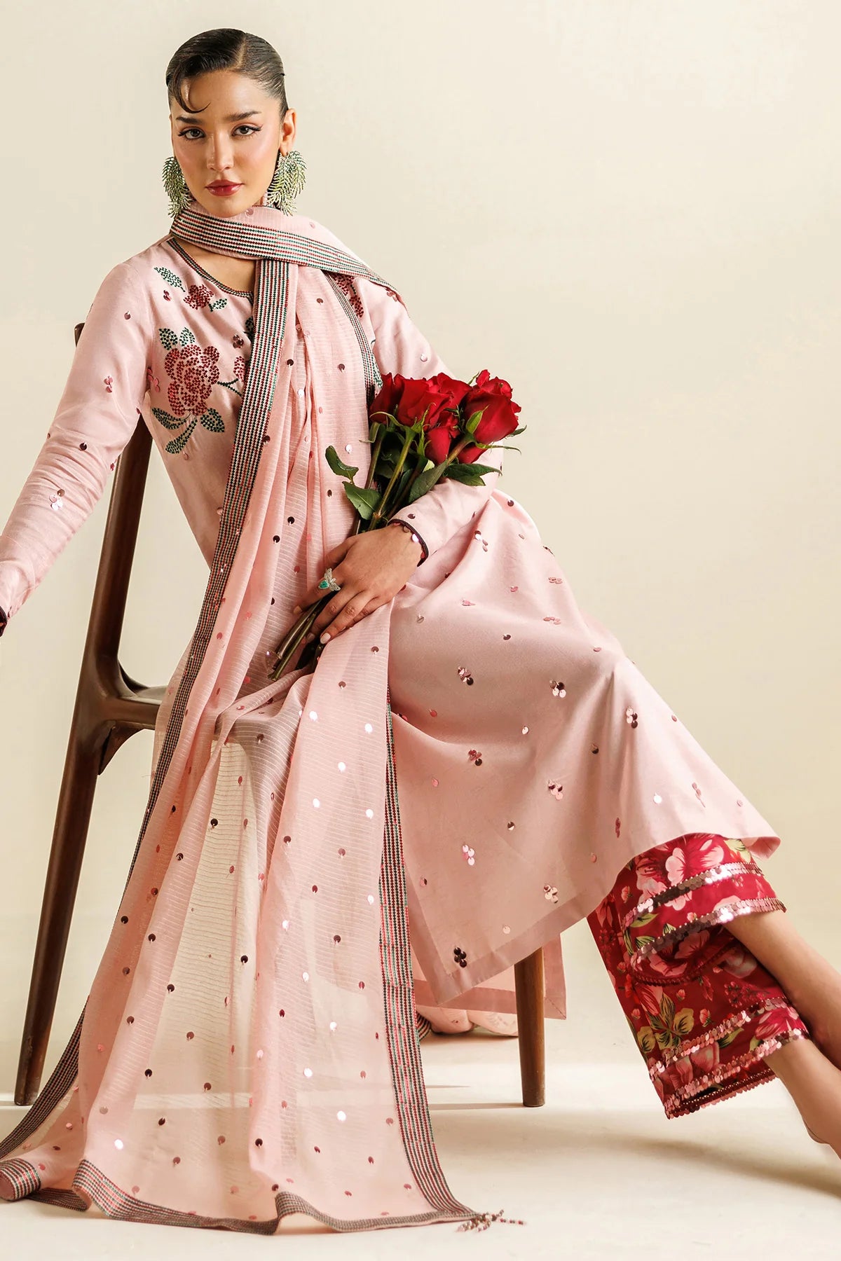 Jazmin - Embroidered Raw Silk UR-7071