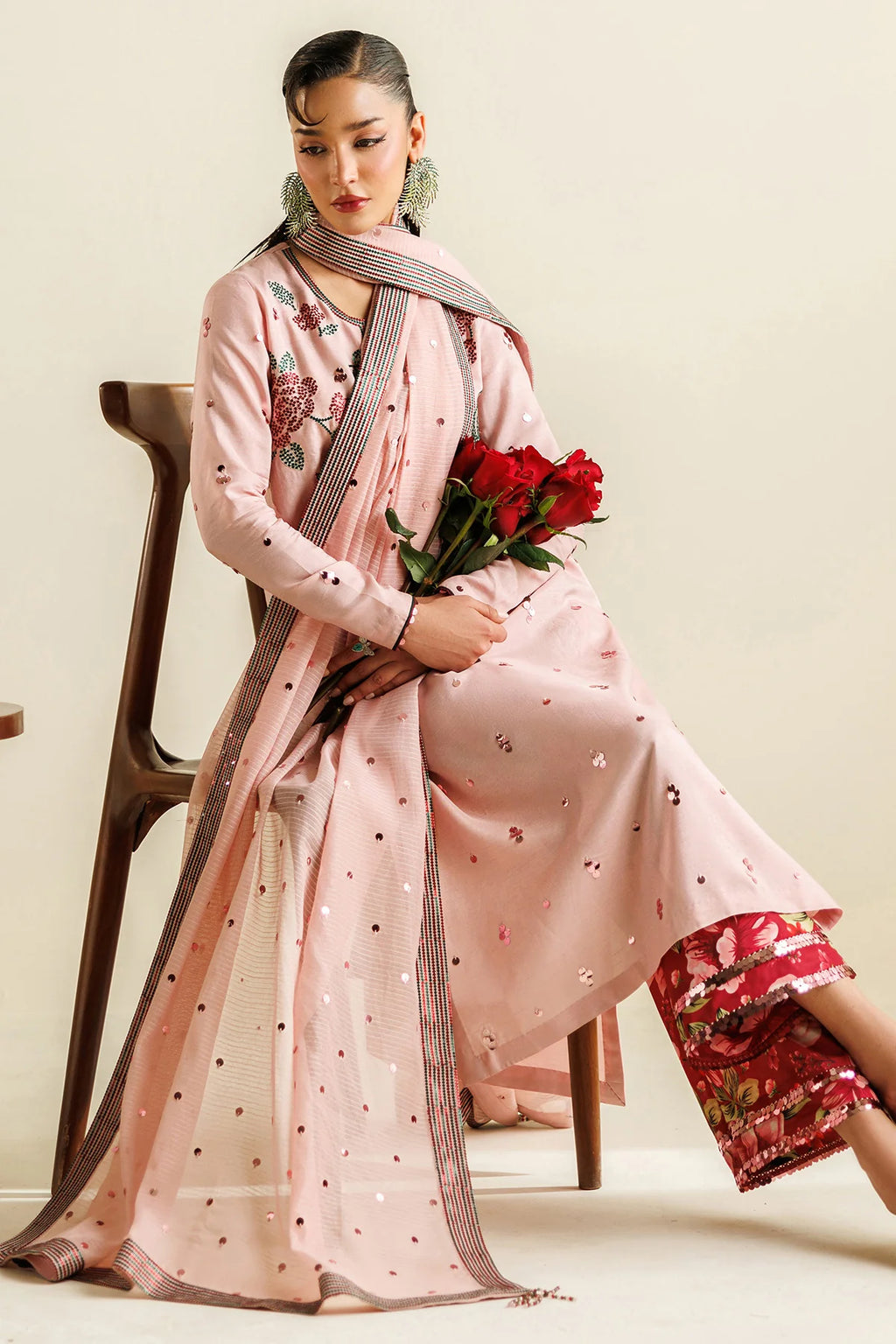 Jazmin - Embroidered Raw Silk UR-7071