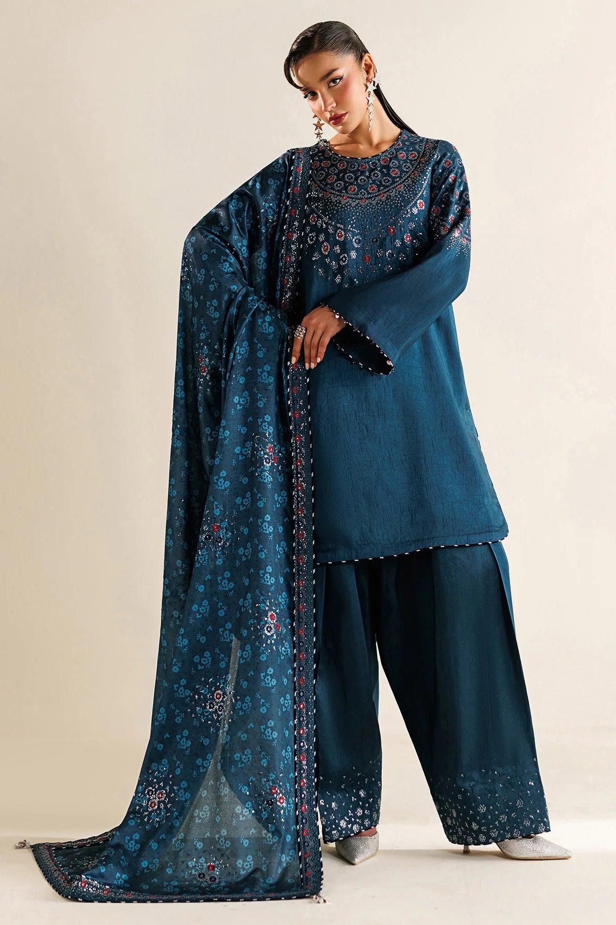 Jazmin - Embroidered Raw Silk UR-7062