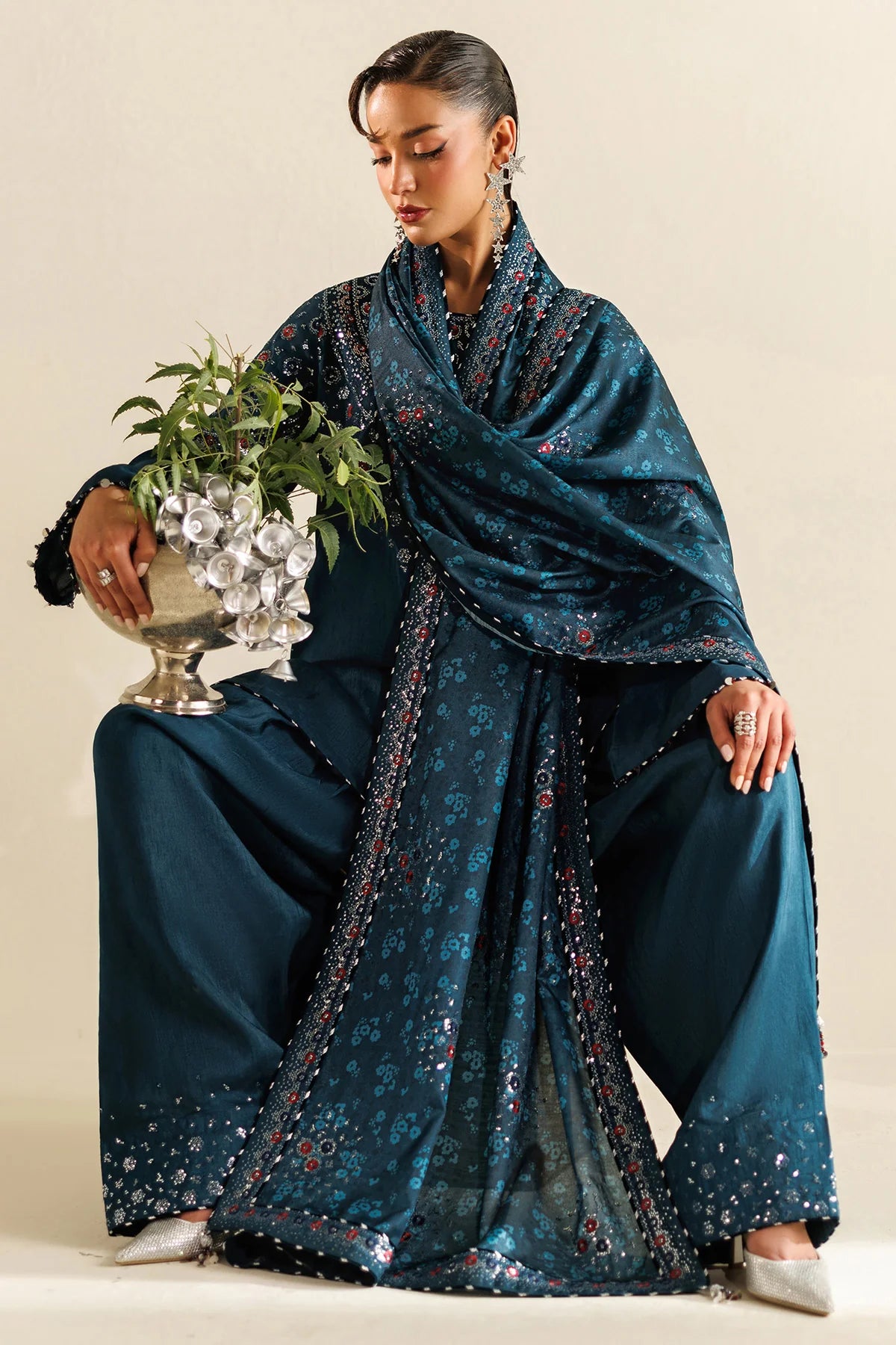 Jazmin - Embroidered Raw Silk UR-7062