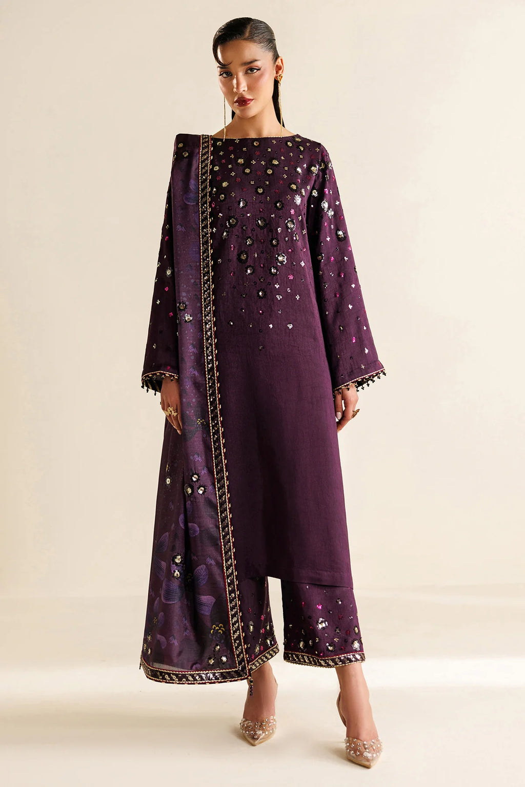 Jazmin - Embroidered Raw Silk UR-7063