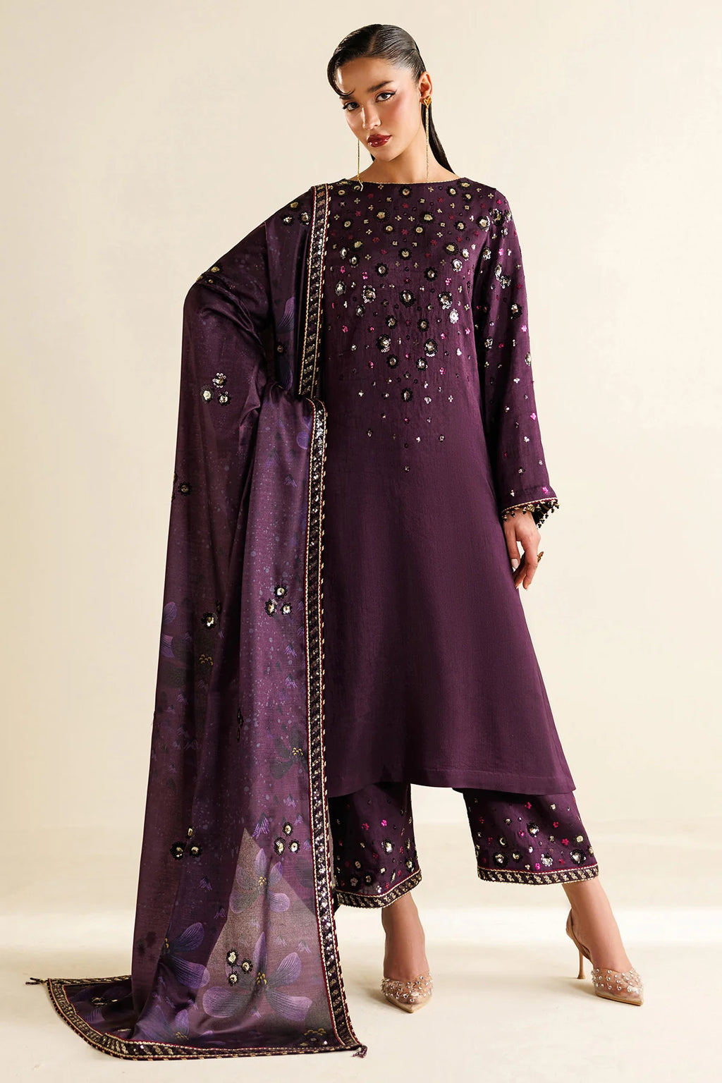 Jazmin - Embroidered Raw Silk UR-7063