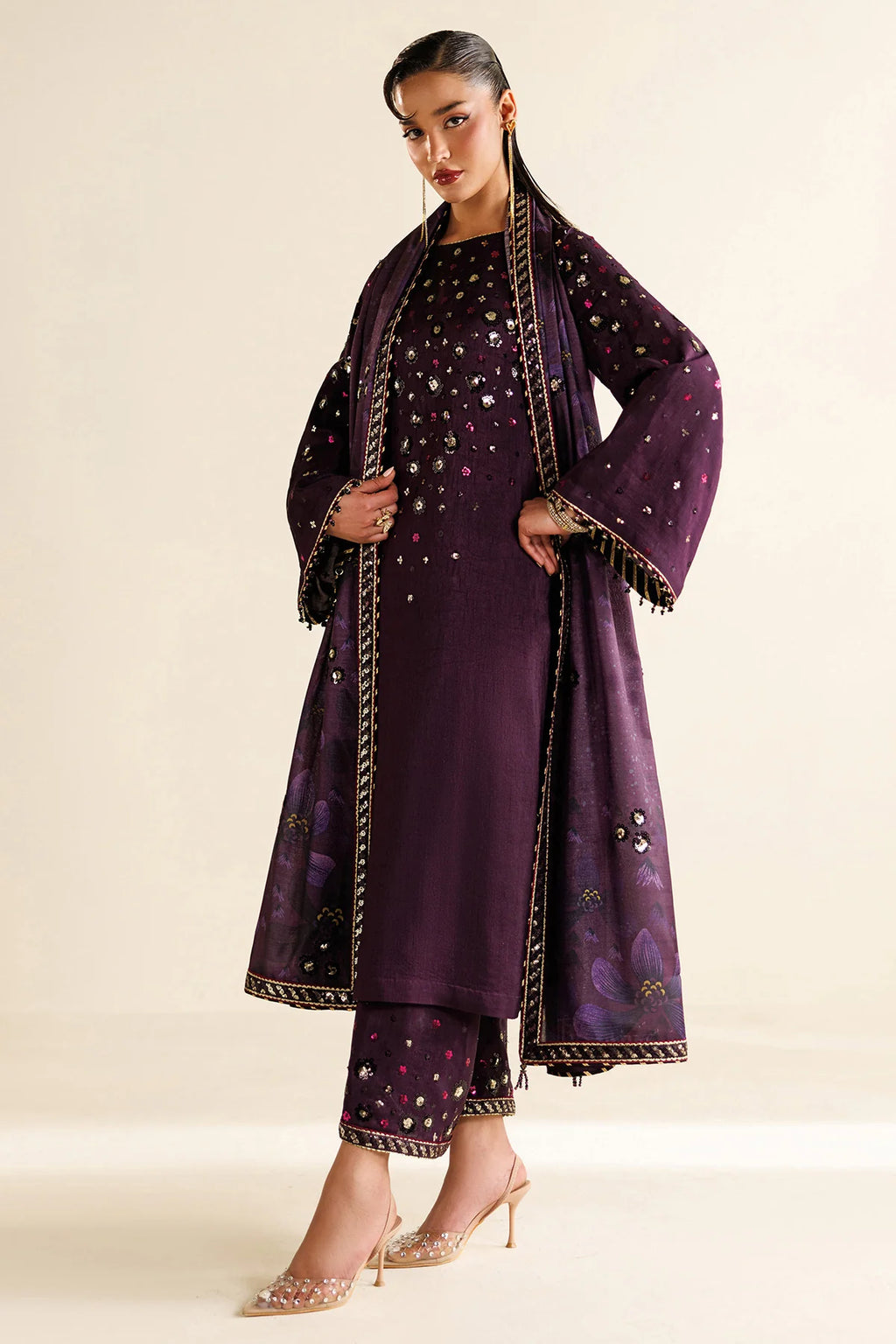 Jazmin - Embroidered Raw Silk UR-7063