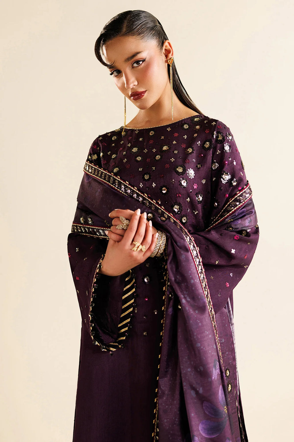 Jazmin - Embroidered Raw Silk UR-7063