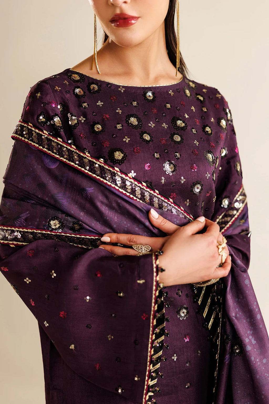 Jazmin - Embroidered Raw Silk UR-7063