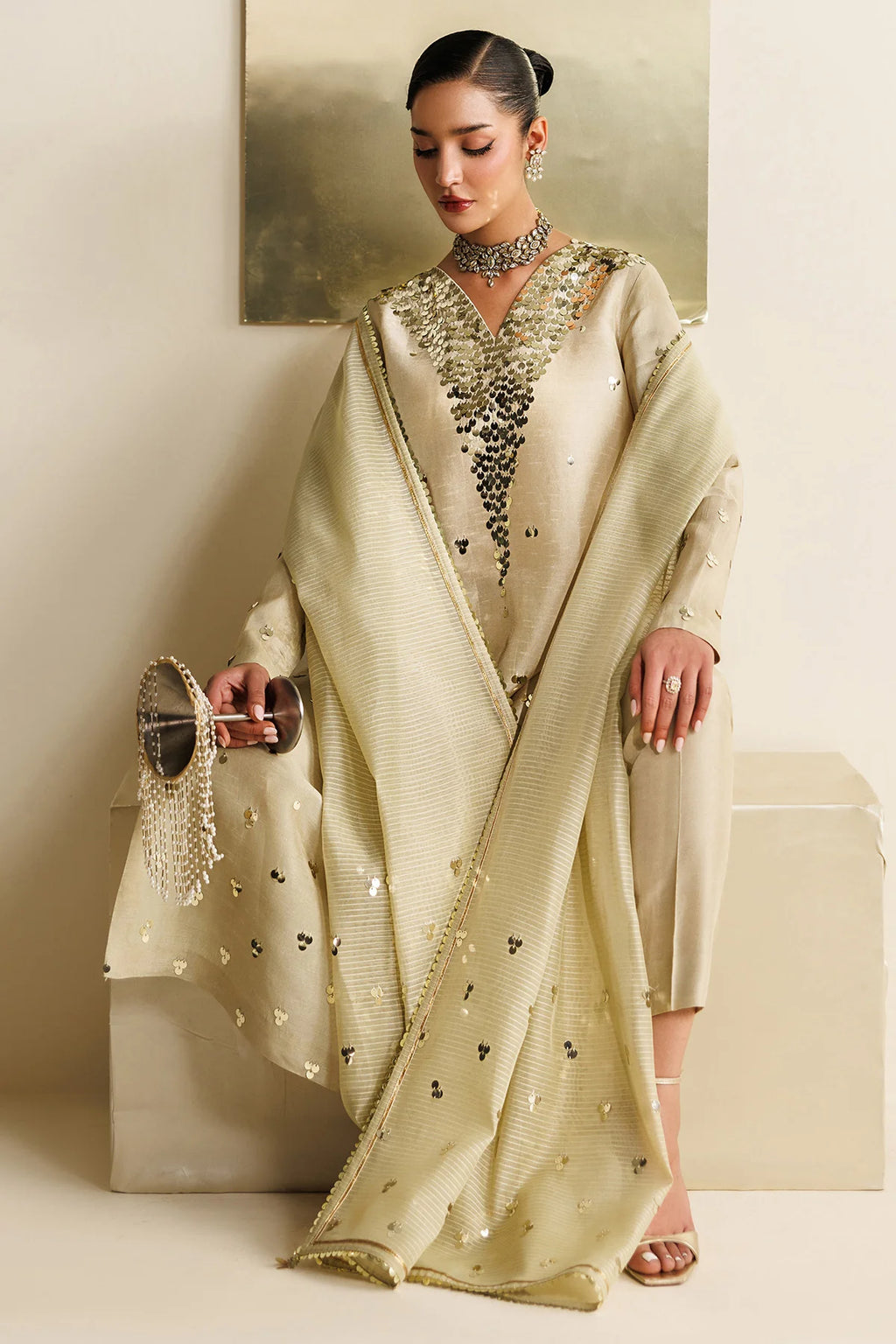 Jazmin - Embroidered Raw Silk UR-7072