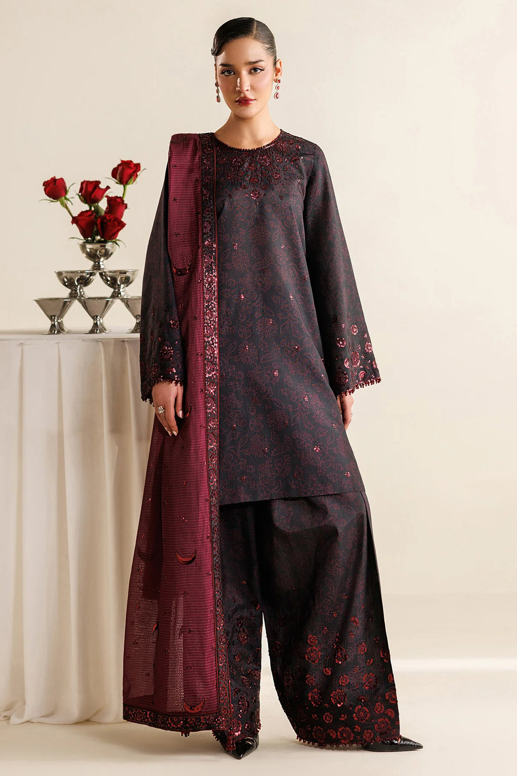 Jazmin - Embroidered Raw Silk UR-7068