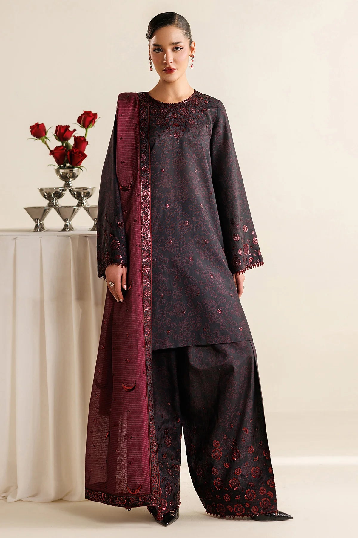 Jazmin - Embroidered Raw Silk UR-7068