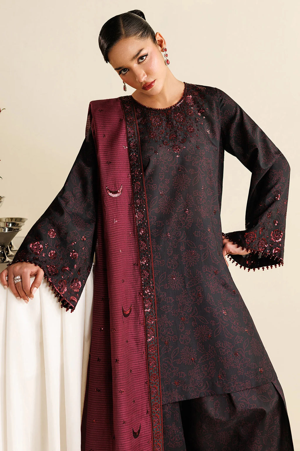 Jazmin - Embroidered Raw Silk UR-7068