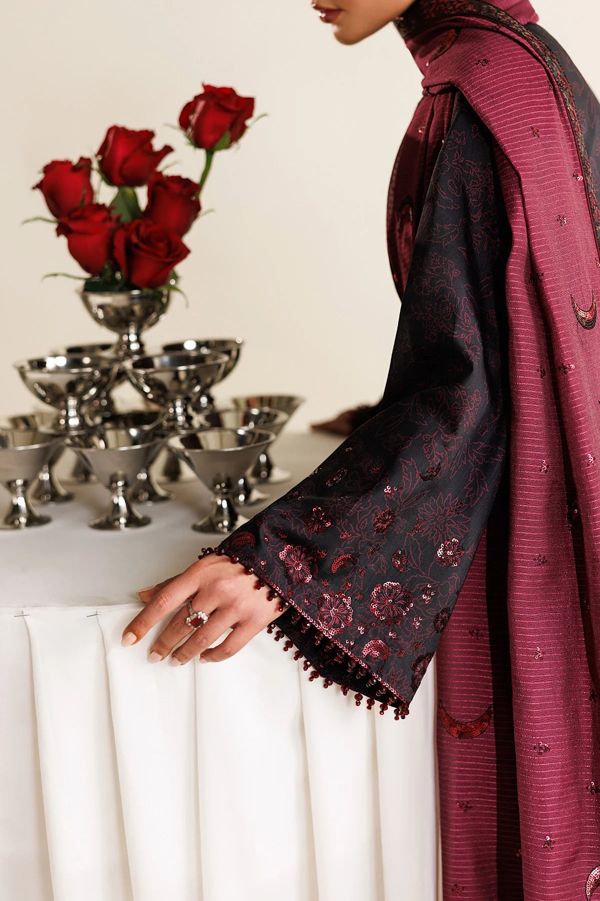Jazmin - Embroidered Raw Silk UR-7068
