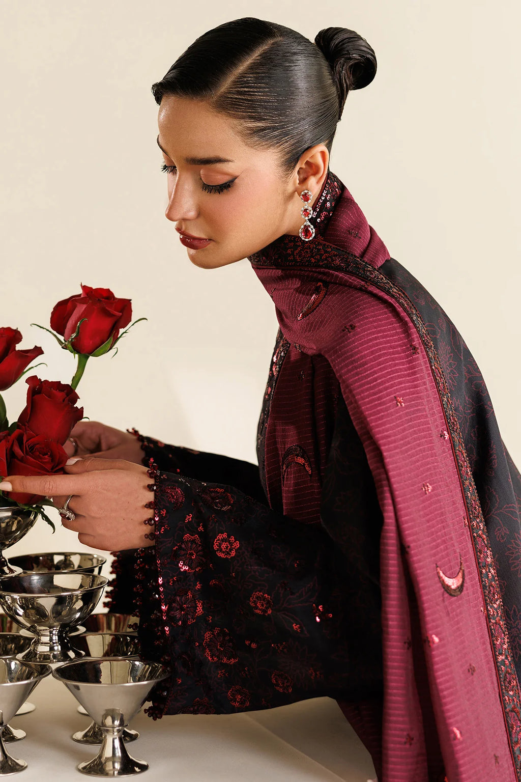Jazmin - Embroidered Raw Silk UR-7068