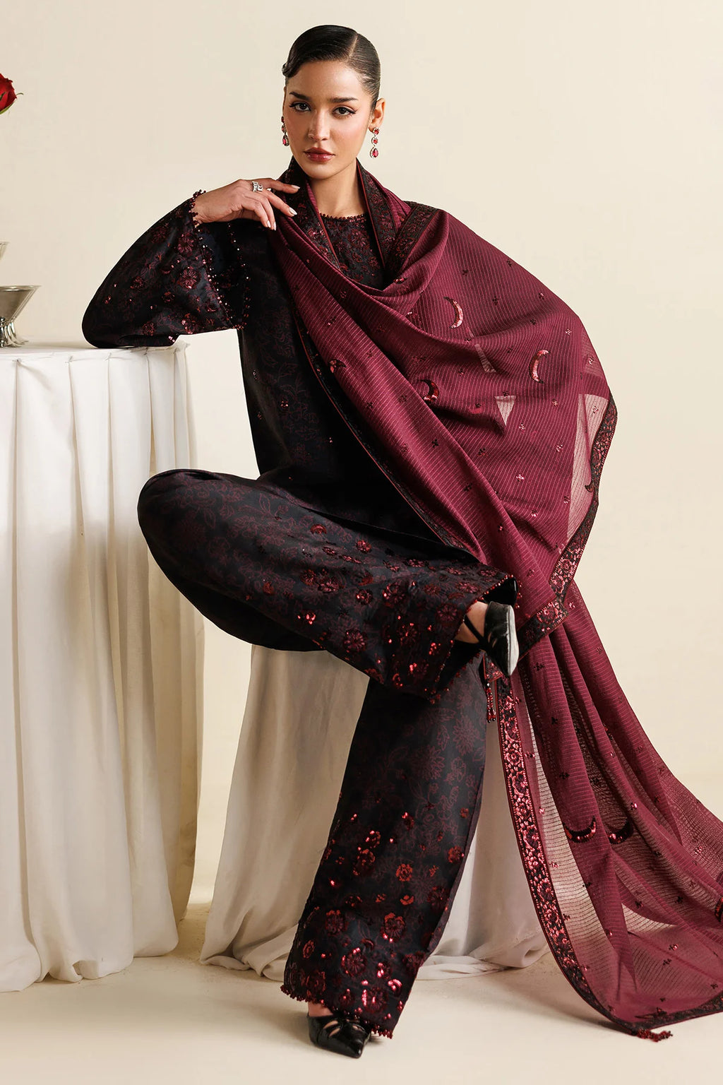 Jazmin - Embroidered Raw Silk UR-7068