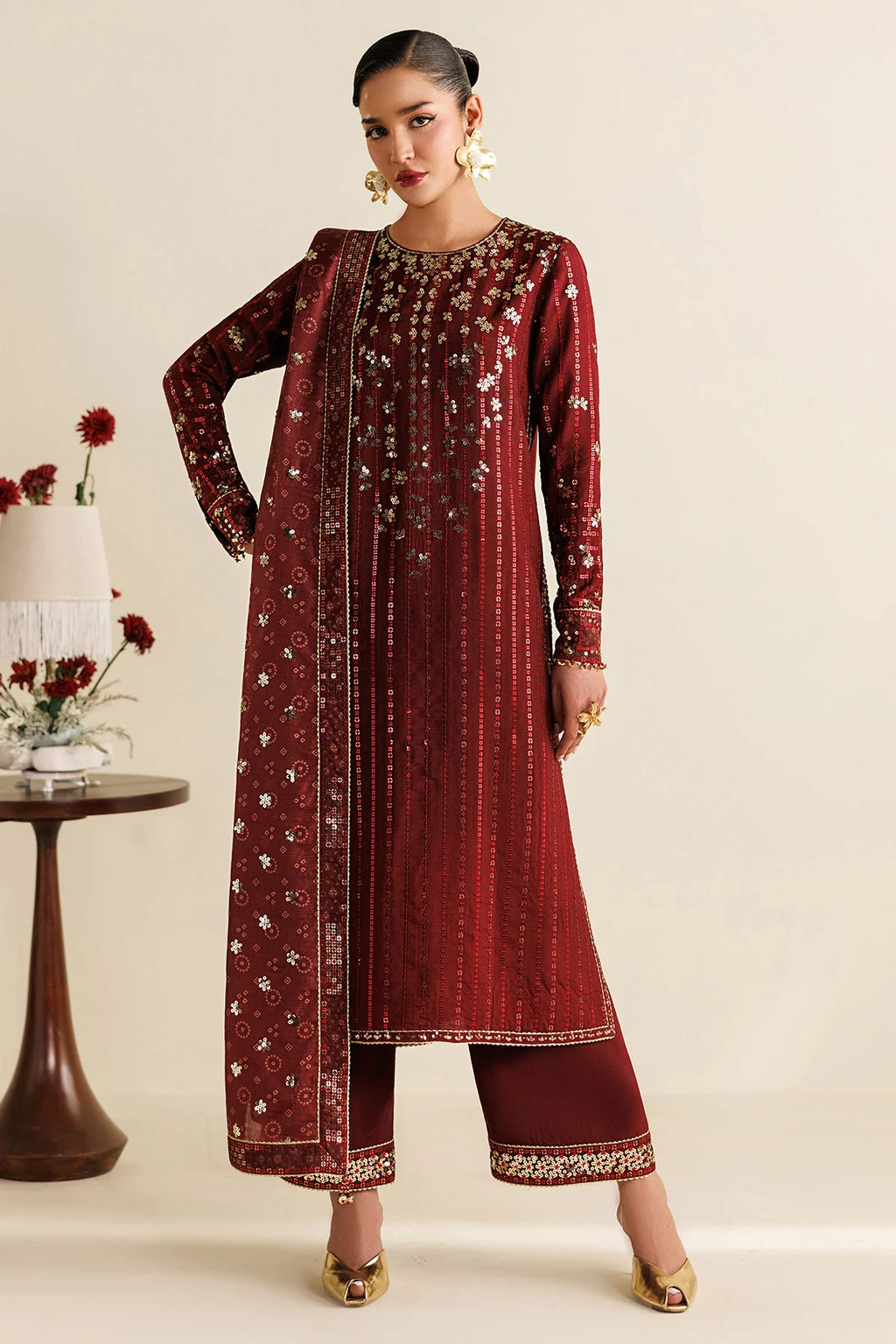 Jazmin - Embroidered Raw Silk UR-7070