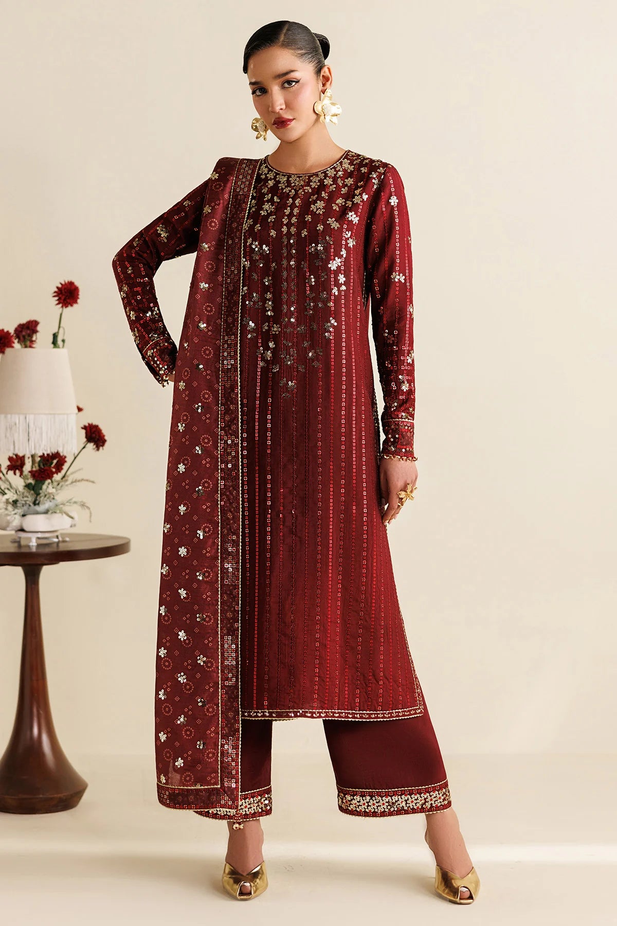 Jazmin - Embroidered Raw Silk UR-7070