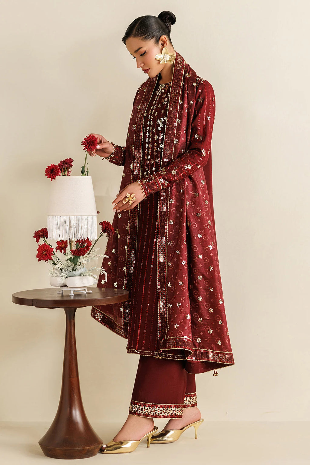 Jazmin - Embroidered Raw Silk UR-7070